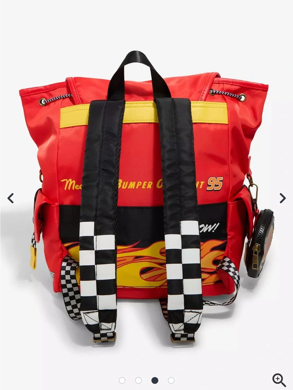 Disney Pixar Cars Lightning McQueen Patches Full-Size Backpack with Coin Purse